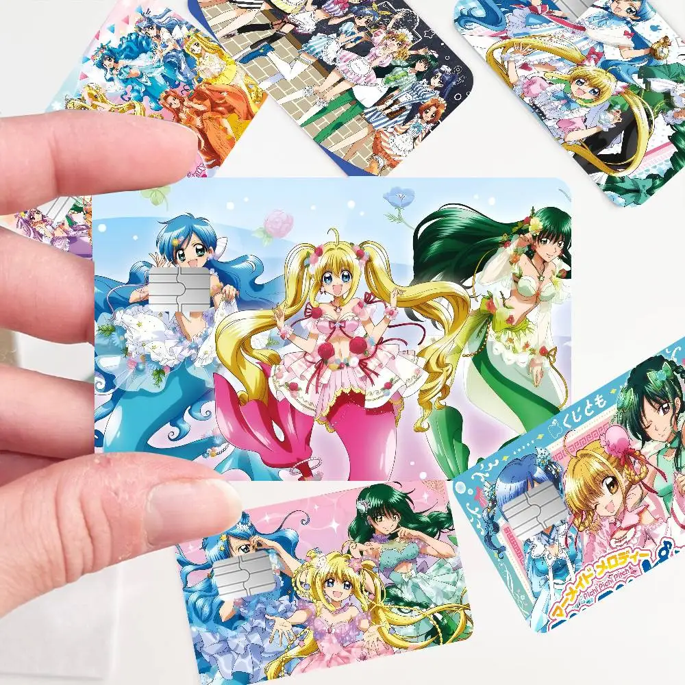 Mermaid Melody Pichi Pichi Pitch Fashion Matte Gold Silver Black Matte Film Skin Sticker Tape for Bank Credit Debit Card