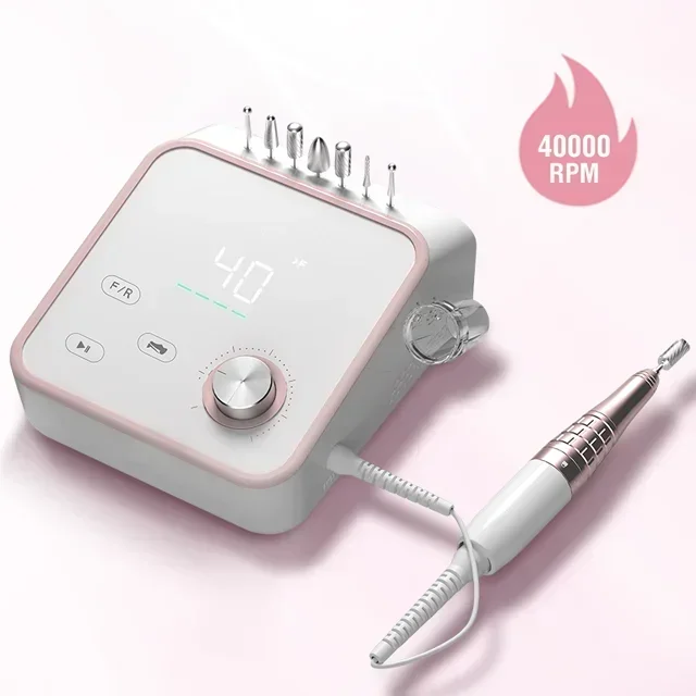 Brushless nail drill 40000RPM high Manicure Tool touch sensing foot pedal Nail gel removing drill