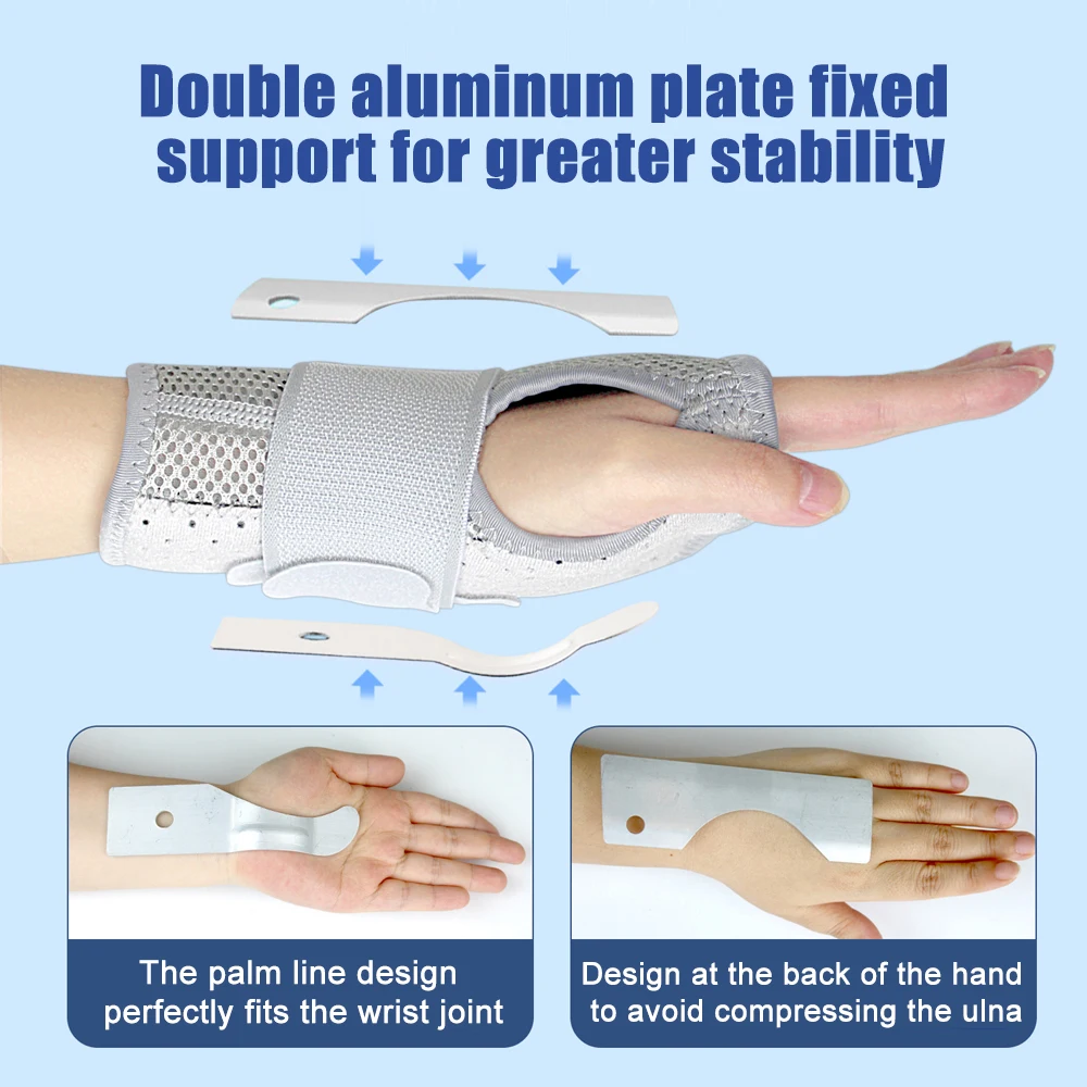 Supporto per il polso traspirante fascia protettiva per tutore per polso con stecca professionale artrite Tunnel carpale braccialetto per tendinite con distorsione a mano