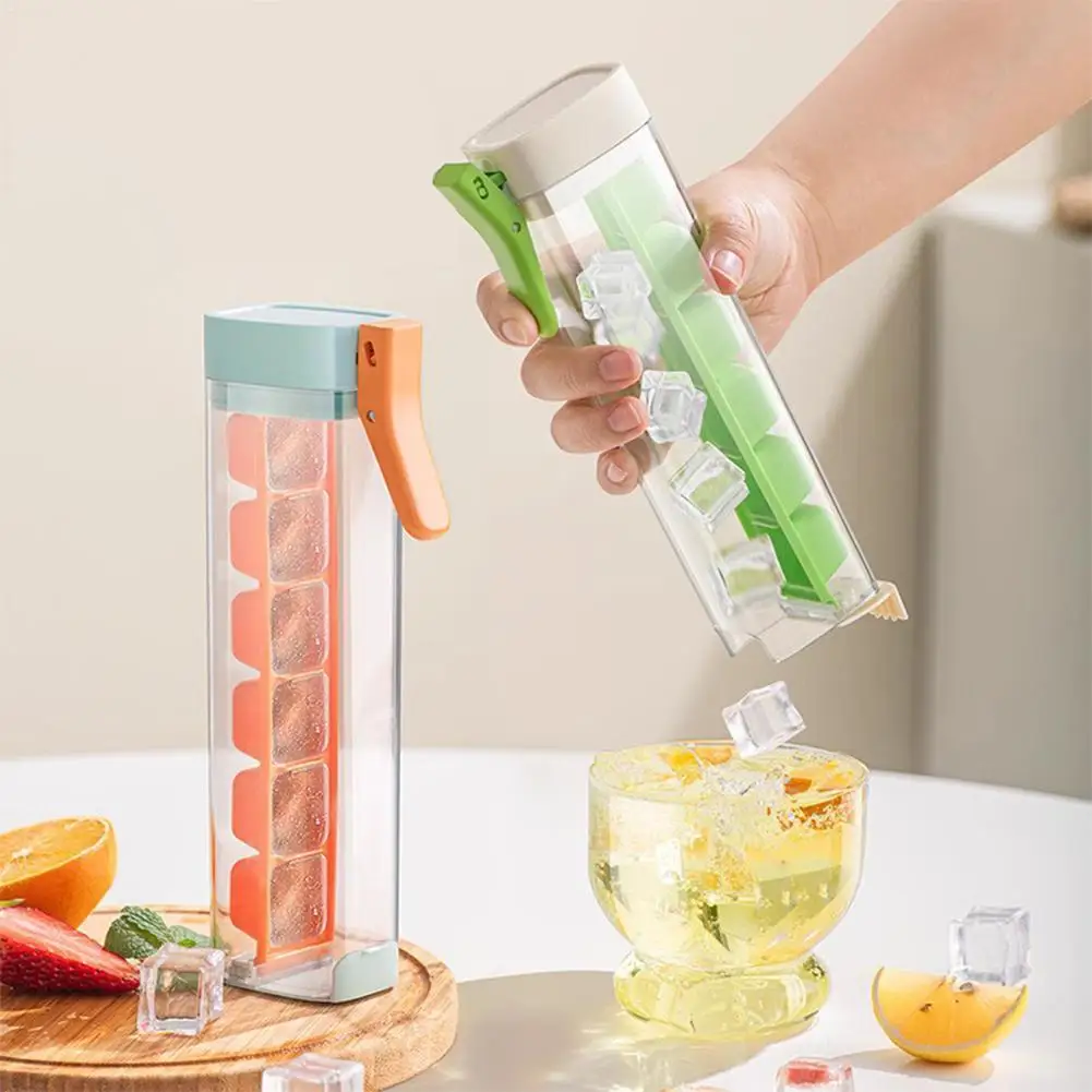 Ice Cube Mold One Hand Press Type Ice Storage Box Ice Cube Tray DIY Ice Cube Maker Mold Household Ice Making Box Barware Tool 