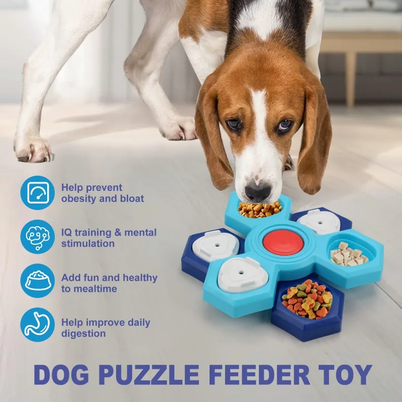 Rotatable Dog Puzzle Toys Multi-Layer Slow Feeder Toys Treat Dispenser Interactive Puppy Toys for IQ Training Relieves Boredom