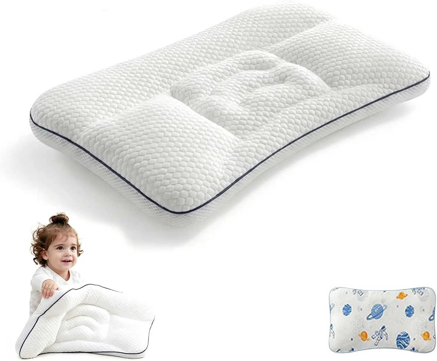 Posture Kids Pillow | Ergonomic Neck Support Pillow, Cooling Orthopedic Memory Foam Pillow for Side, Back and Stomach Sleepers