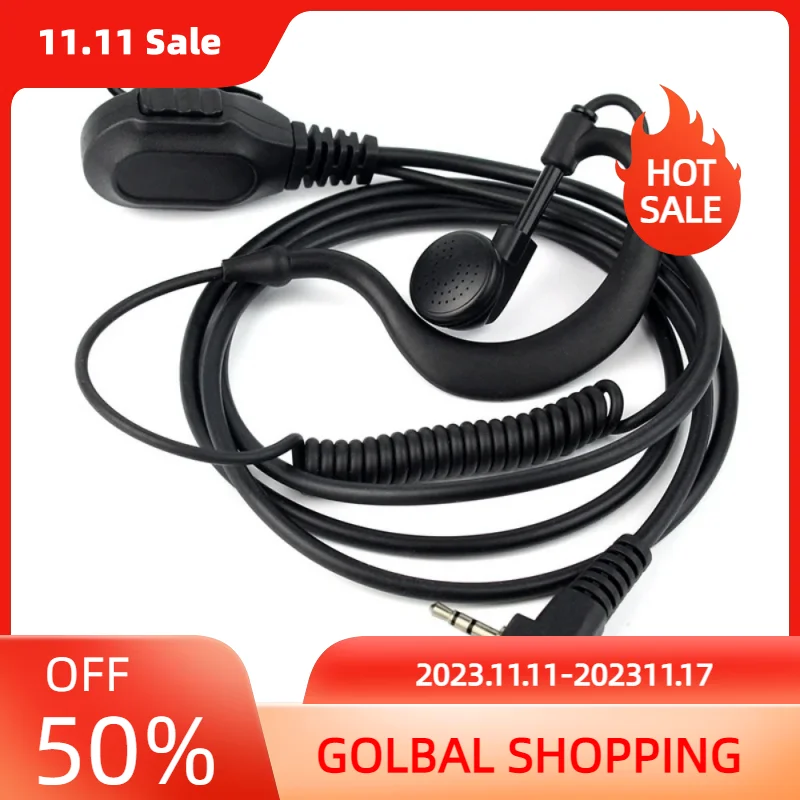 

2Pin G-Shape Earpiece Headset for Kenwood/BAOFENG/Retevis/TYT TC286 386 2685 TC 278 378 388 Two Way Radio