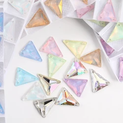 Long Skinny Triangles Sew on Rhinestones Crystal for Dress Mocha Glass Beeds Stones for Sewing in Clothes Decoration Shoe Bag