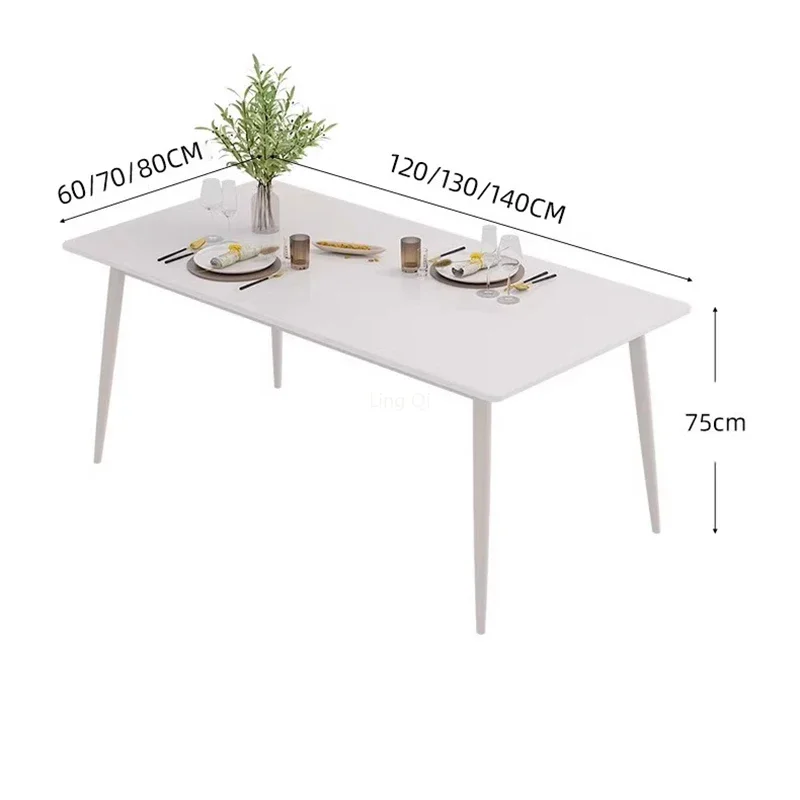 Modern Restaurant Dining Table 4 Chairs Elegant Patio White Trendy Desserts Coffee Table Outdoor Kitchen Salontafel Room Decor