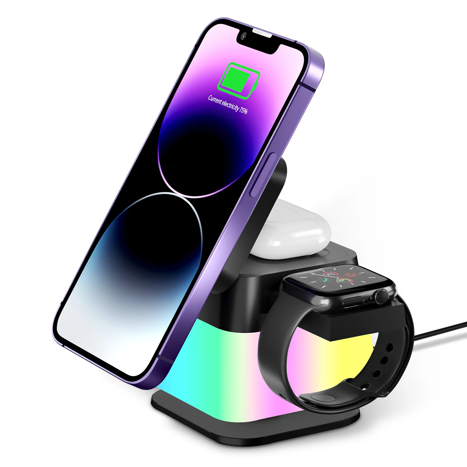 

Gift Foldable 3 in 1 Wireless Charger Magnet Charging Station for Iph Rotatable Charger Power Adapter
