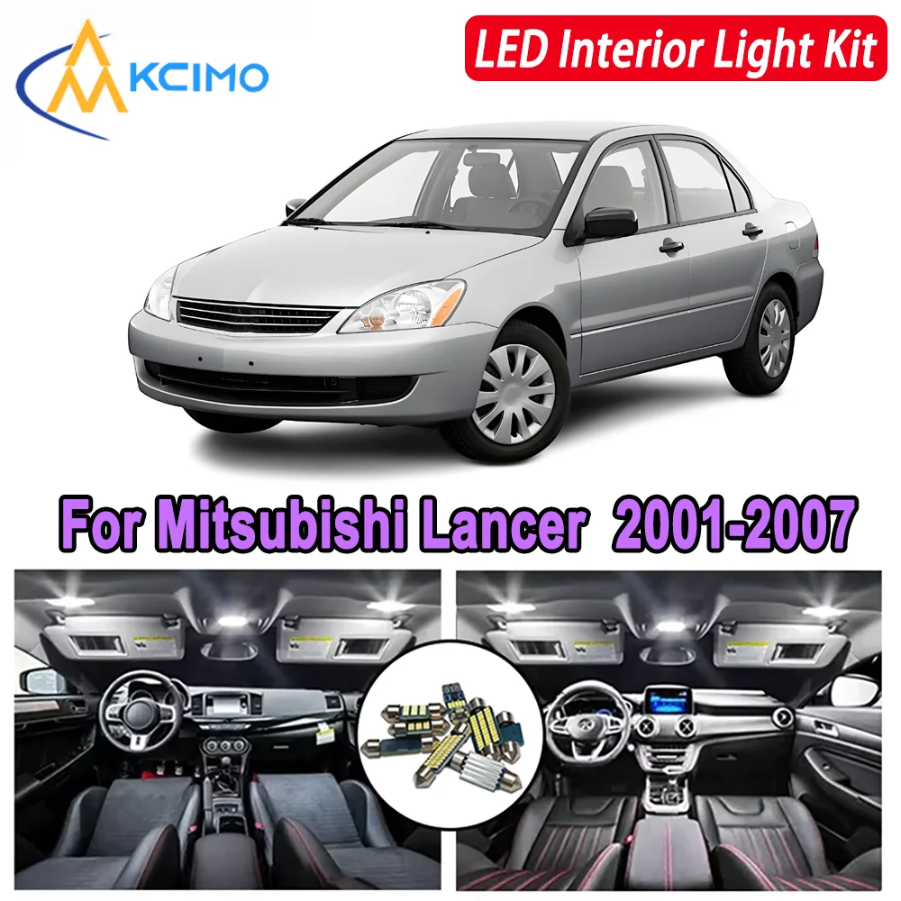 

For Mitsubishi Lancer 2001 2002 2003 2004 2005 2006 2007 Premium Bright LED Interior Dome Map Trunk Light Kit New Car Led Lamps