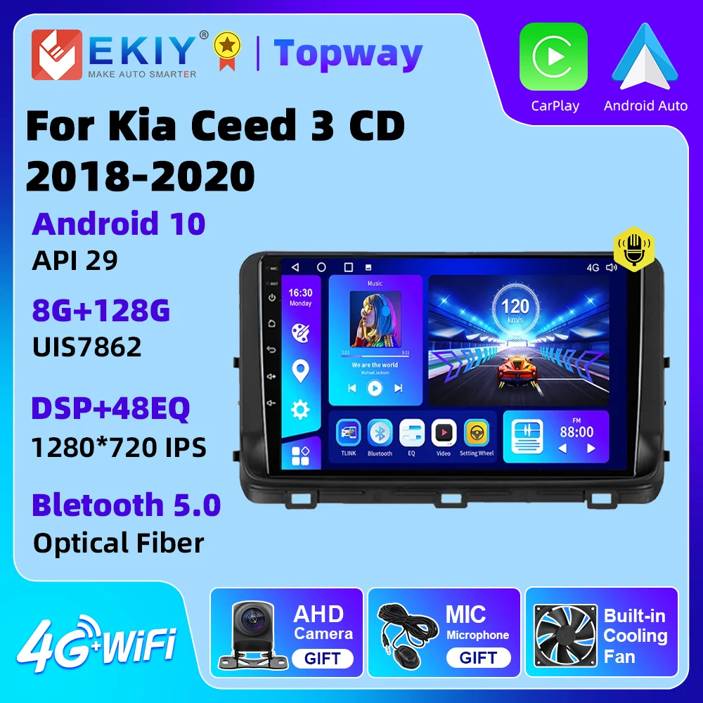 

EKIY Android 10 Autoradio Car Radio For Kia Ceed 3 CD 2018 - 2020 Multimedia Player 4G WIFI BT GPS DSP RDS Navigation Audio