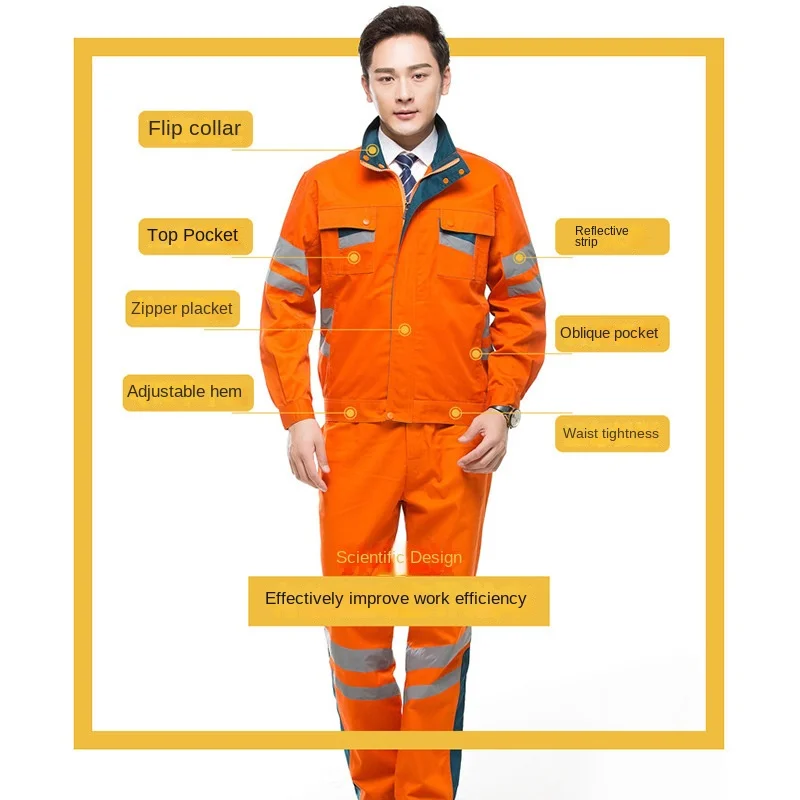 

Reflective Strip Work Clothes Set Male Road Administration Environmental Sanitation Green Cleaning Labor Protection Clothing