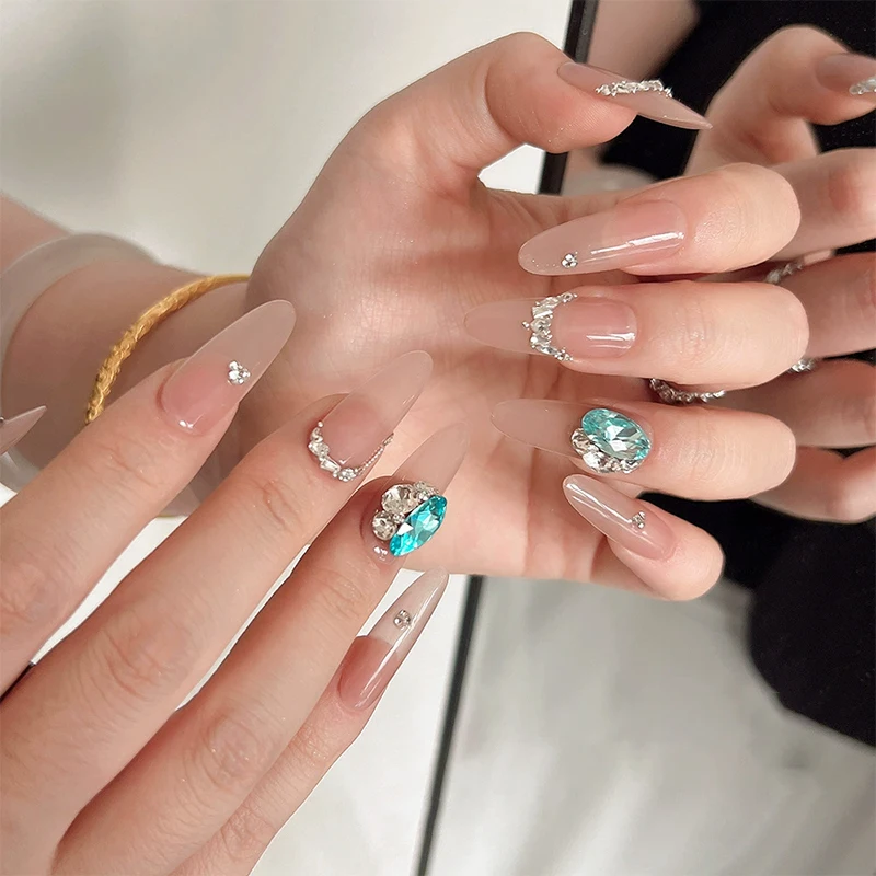 

Loose Glass Rhinestones 5Pcs - 6x8mm Cushion Cut Pointback Gems for Nail Decor &DIY Jewelry, Multi-Surface Adhesive Craft Stones