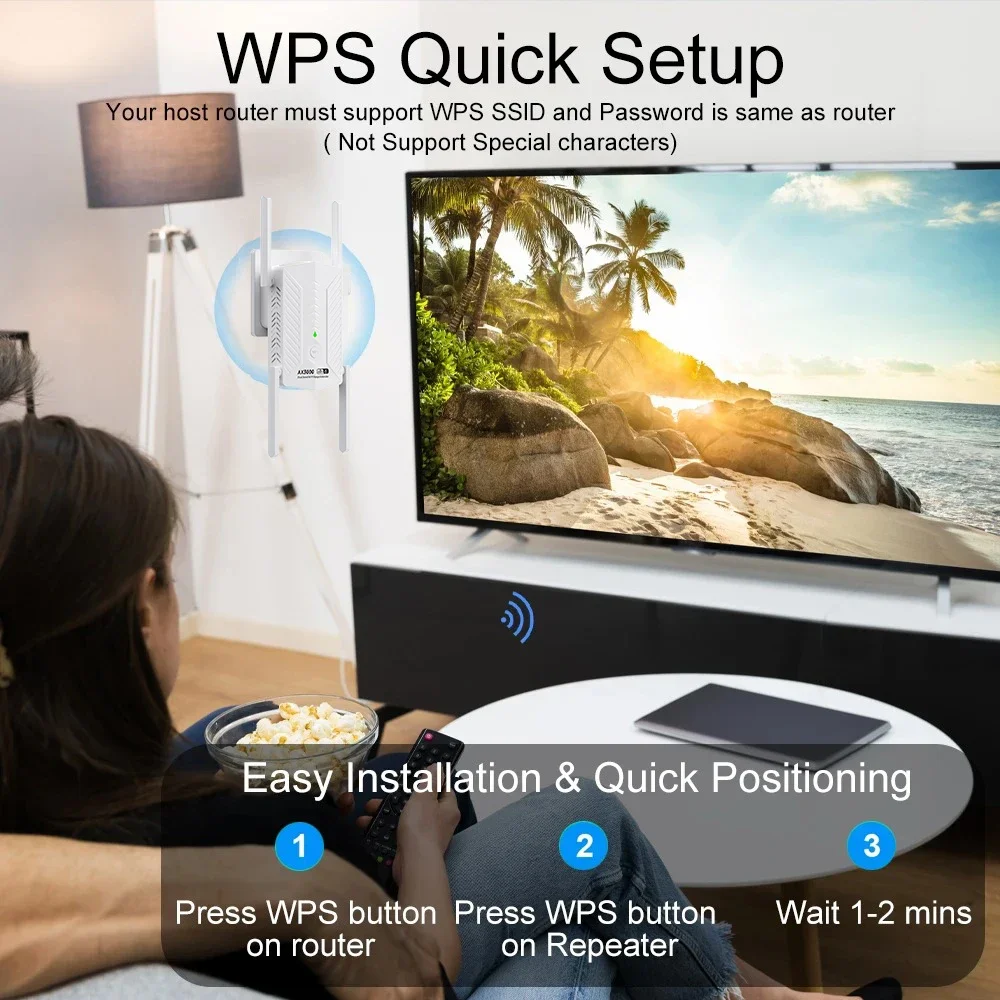 Kebidumei ax3000 wifi 6 repetidor extensor impulsionador banda dupla 2.4g/5ghz wi-fi wps amplificador de sinal roteador de rede para escritório em casa