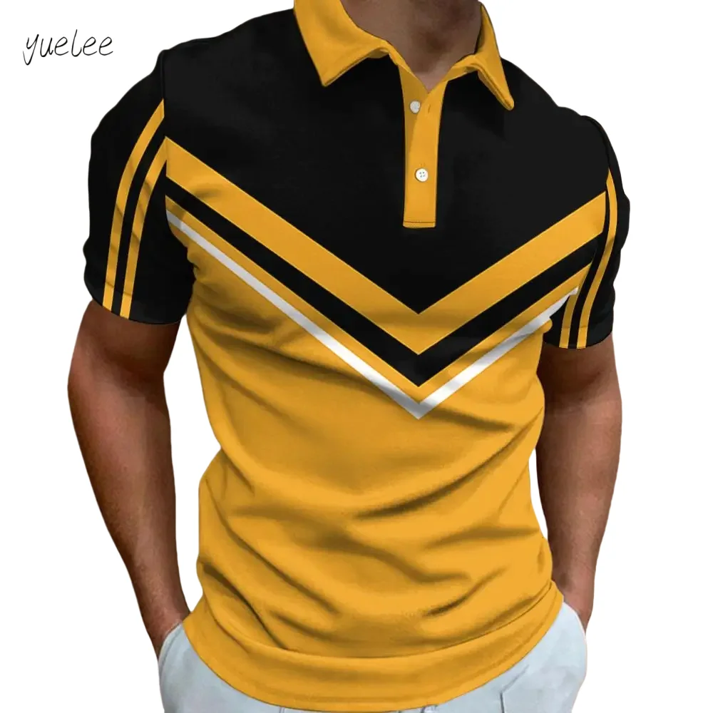 

Summer Men's Sports Polo Fashion Outdoor Breathable Men's Tops Trendy Versatile Men Short Sleeved Casual Printed Men's Clothing