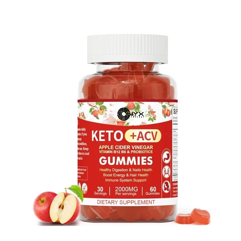 

ACV gummies - containing probiotics, vitamins B12 and B6, used for digestion, immunity, and hair health, non GMO, gluten free