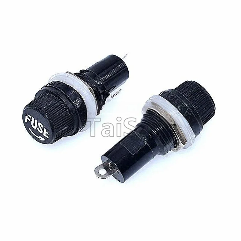 10 قطعة حامل فيوز أسود أنبوب زجاجي قاعدة فيوز 5 × 20 مللي متر 6 × 30 مللي متر مقبس فيوز 2 سنتيمتر