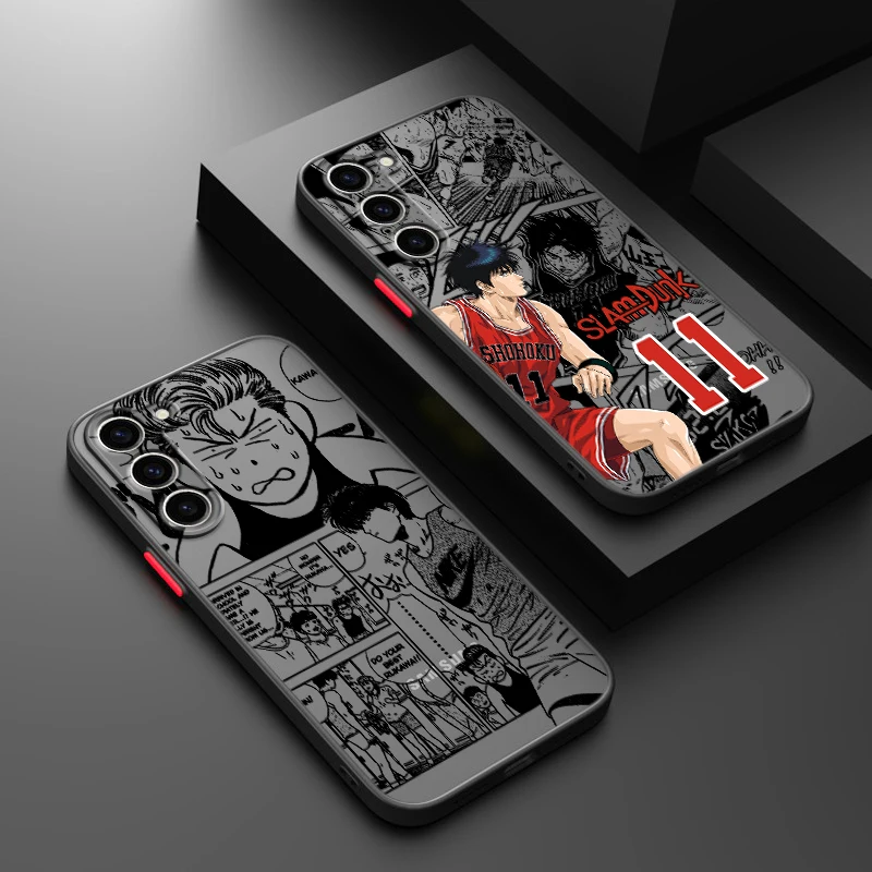 Slam Dunk Anime For Samsung S24 S23 S22 S21 S20 S10 FE Note 20 10 Ultra Lite Plus Frosted Translucent Phone Case