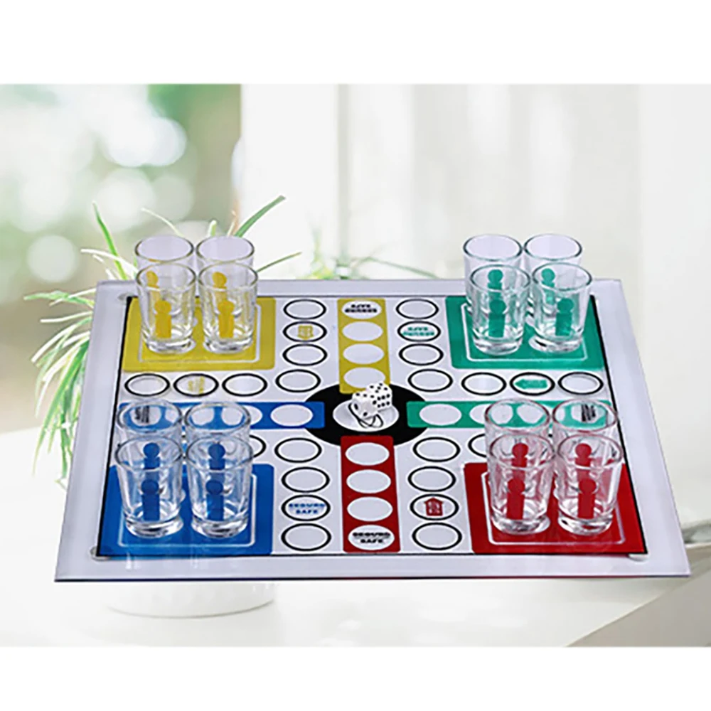 Blackjack Ludo Glass Ludo Adult Kids Toy for 2-4 Players Gathering Gifts Gathering Fun Gathering