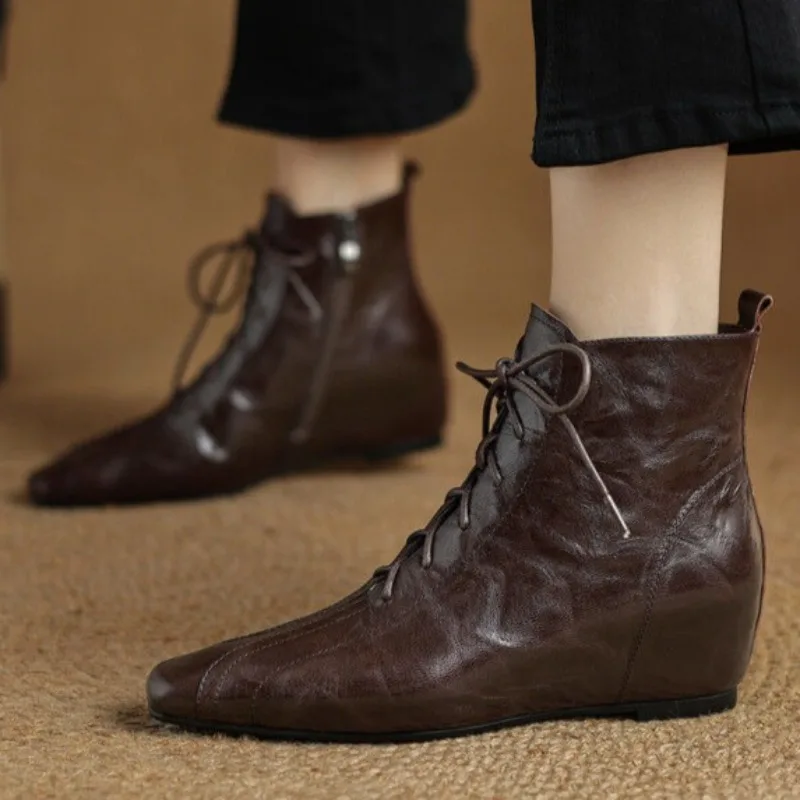 

Fashionable Zipper Designer Women's Autumn PU Waterproof Shopping Party Ankle Boots 2025 Retro Solid Color Outdoor Formal Boots