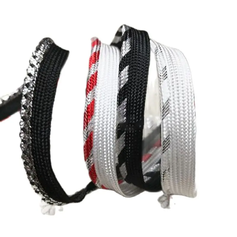 Wholesale 10mm Knitting Mixed Color Glitter Reflective Piping Band DIY Sofa Pillow Curtain Lace Piping Rope Edging Strip