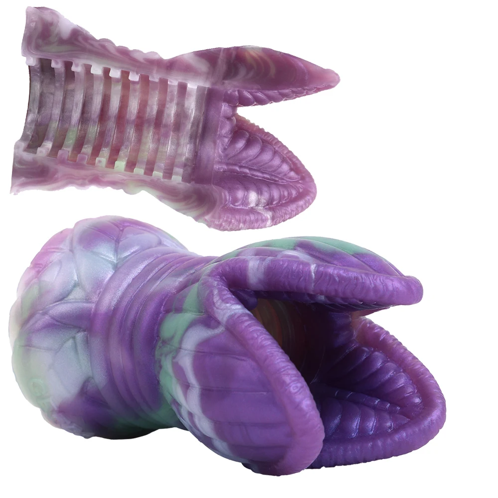GEEBA Fantasy Alien Male Masturbator Dragon Scale Penis Stroker For Men Soft Silicone Male Penis Massager Adult Sex Toy Onahole