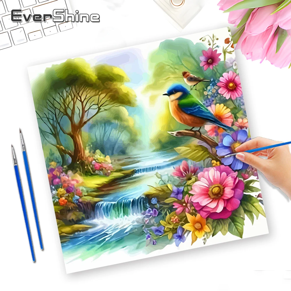 Evershine Digital Oil Painting Landscape DIY Paint By Numbers Tree New Arrivals No Frame Flower Picture For Living Room