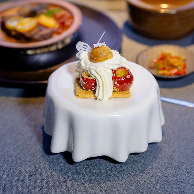 

Restaurant Creative Irregular Heat Preservation Plate French Molecular Cooking Plate Dessert Dish Western Restaurant Butter Dish
