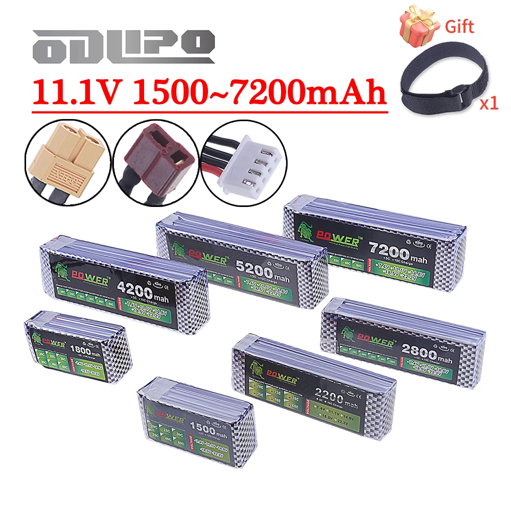 3S 11.1V Lipo Battery Deans T / XT60 1500mAh 1800mAh 2200mAh 2800mAh 4200mAh 5200mAh 7200mAh For RC Car Truck Buggy Racing Boat