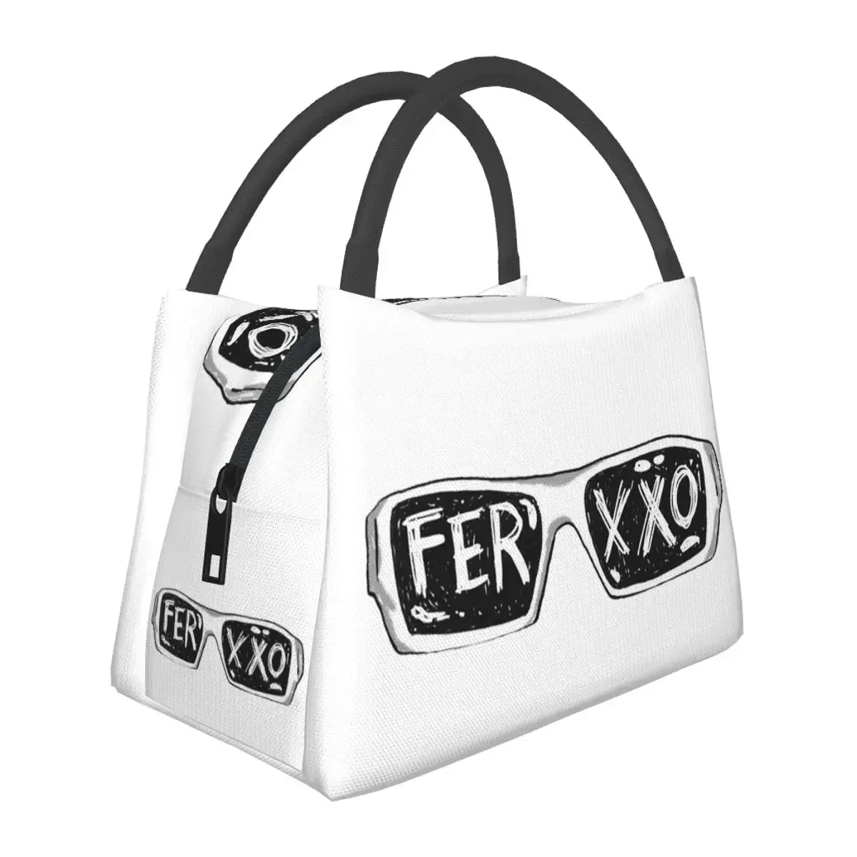 

Ferxxo Glasses - Feid Logo Classic Sticker Lunch Bags Insulated Bento Box Lunch Tote Picnic Bags Cooler for Woman Children Work