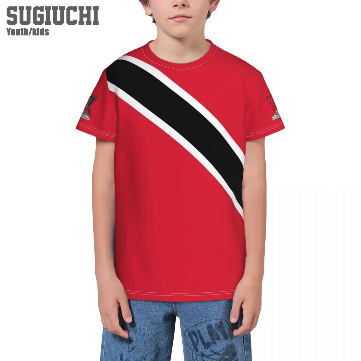 Custom Name Number Trinidad And Tobago Flag Emblem 3D T-shirts For Kids Youth Boy/Girl Tees jersey Soccer Football Fans Gift