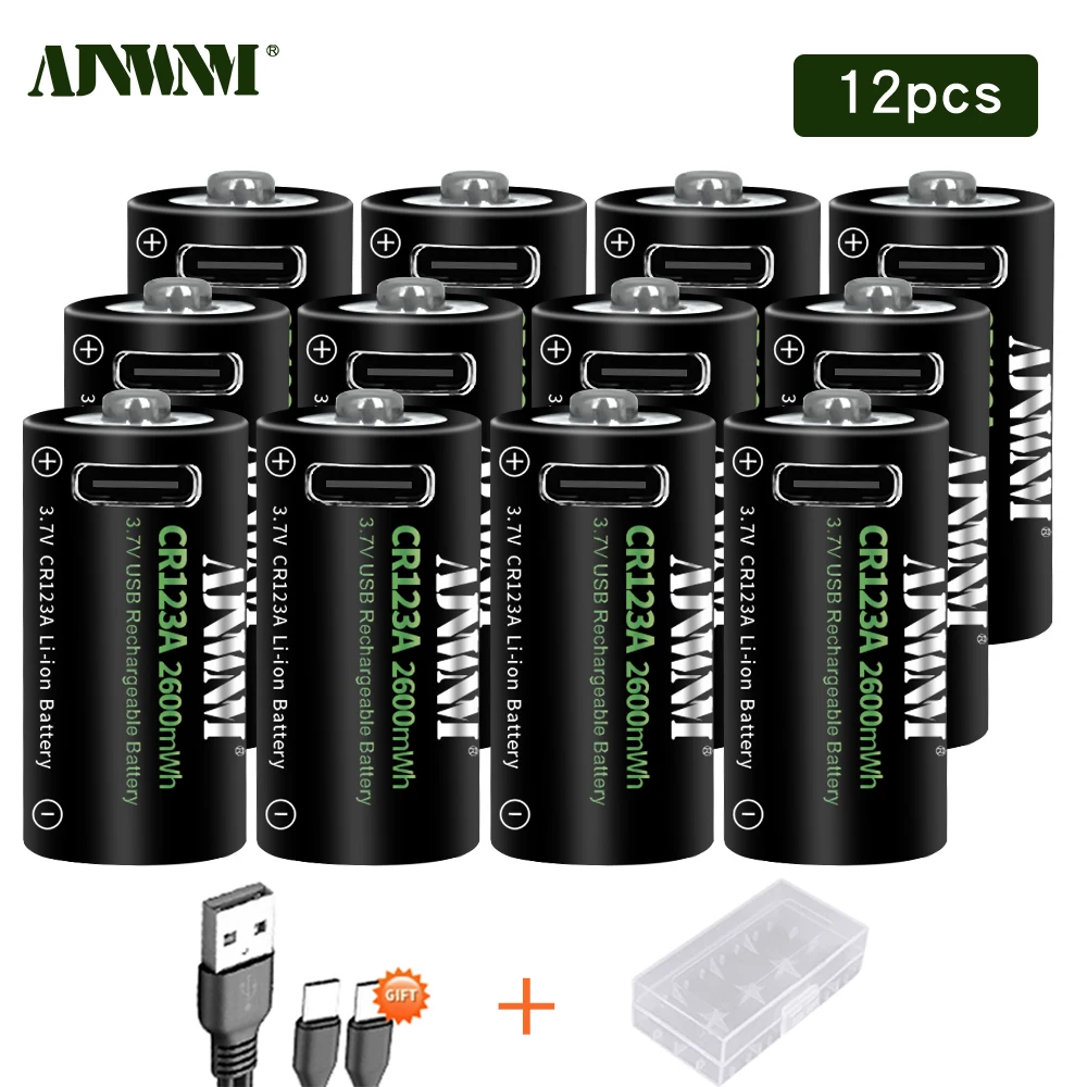 

2600mwh Rechargeable 3.7V Li-ion 16340 Batteries CR123A Battery for LED Flashlight Travel Wall Charger 16340 CR123A Battery