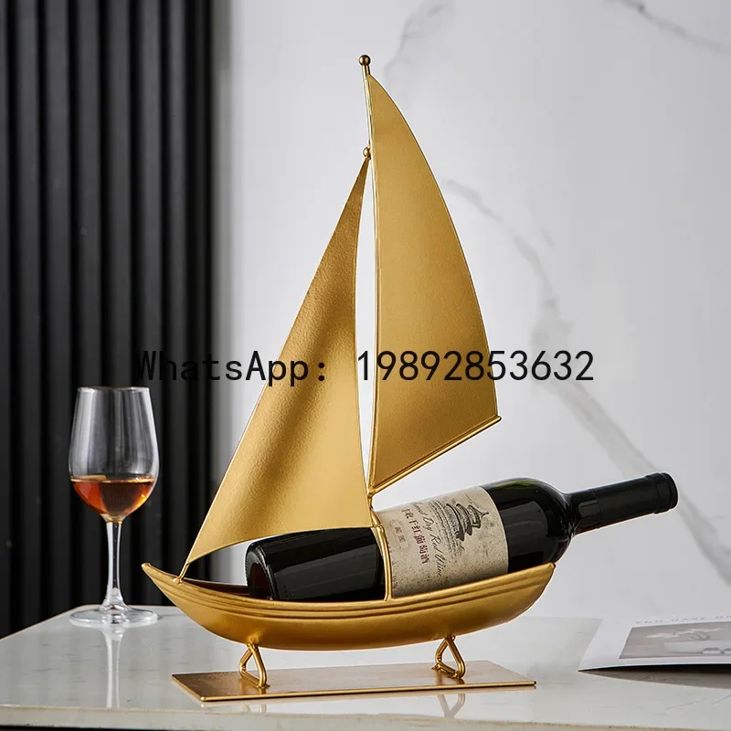 

i5.15 wrought iron sailboat red wine rack light luxury high-end wine cabinet TV cabinet home