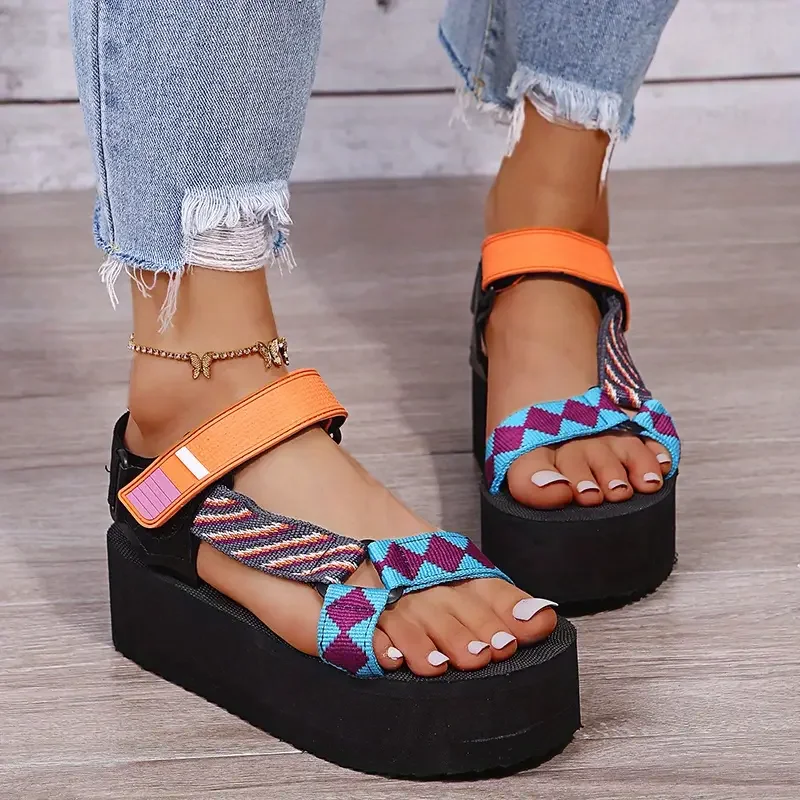 2023 sommer Flache frauen Schuhe Hanf Seil Set Fuß Strand Sandalen Outdoor Alle-spiel Casual Hausschuhe Große Größe frauen Sandalen