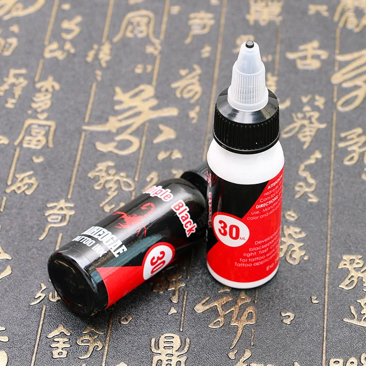 Tattoo Ink Ai Black and Red Label Tattoo Practice Color 30ml Tattoo Color Pigment Ink Tattoo Ink Permanent Semi Permanent Tattoo