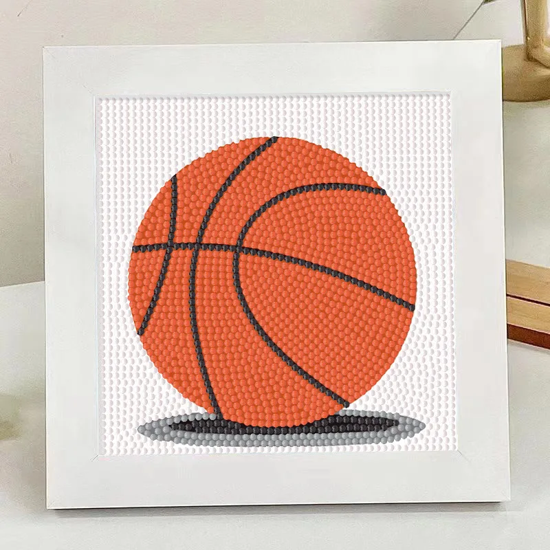 Football Diamond Sticker Children's Handmade DIY Full Diamond Sticker Set Basketball Boy Puzzle Toy Gift