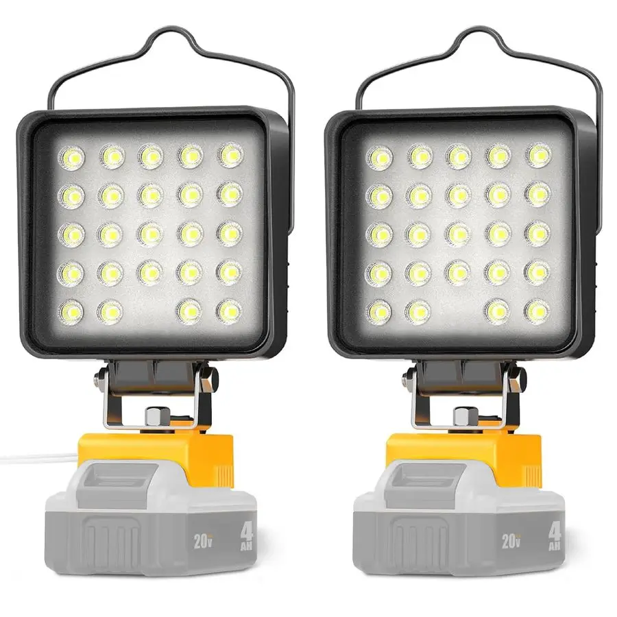

Pcs Cordless LED Work Light for Dewalt 20v Max Battery, 112W 11200LM Battery Light for Dewalt 20v Tools, Portable Outdoors Flood
