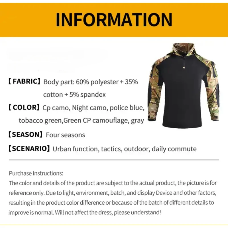 Outdoor Hunting Camouflage Multicam T-Shirt Męska koszulka treningowa na świeżym powietrzu Airsoft Paintball Camping Odzież myśliwska