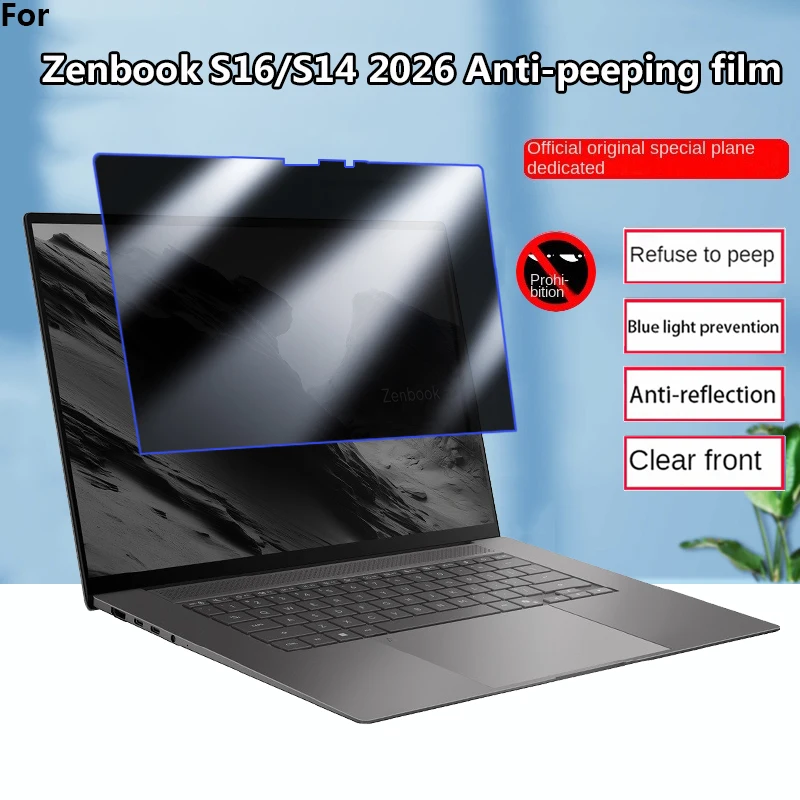 

For Privacy Screen Film ASUS Zenbook S14 S16 2026 UX5406A UM5606G UX5606S Anti Spy Glare Blue Light Fingerprint Resistant Laptop