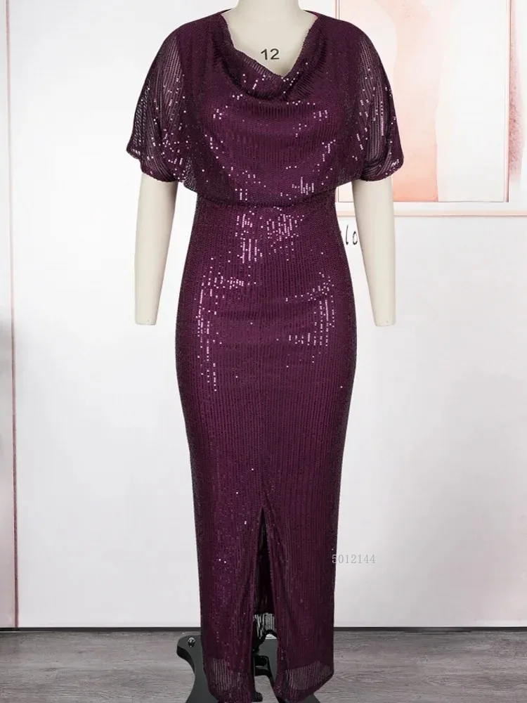 

Plus Size African Party Dresses for Women 2025 New Fashion Dashiki Ankara Sequin Wedding Gown Elegant Turkey Muslim Maxi Dress