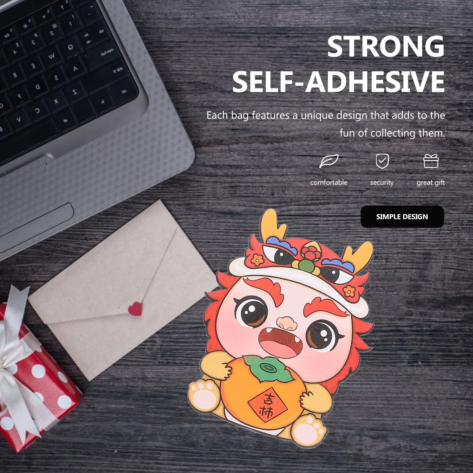 

30Pcs Chinese Red Envelopes Dragon Decor Lucky Money Bags Festival Gift Mixed Style Red Envelopes Money Pouches