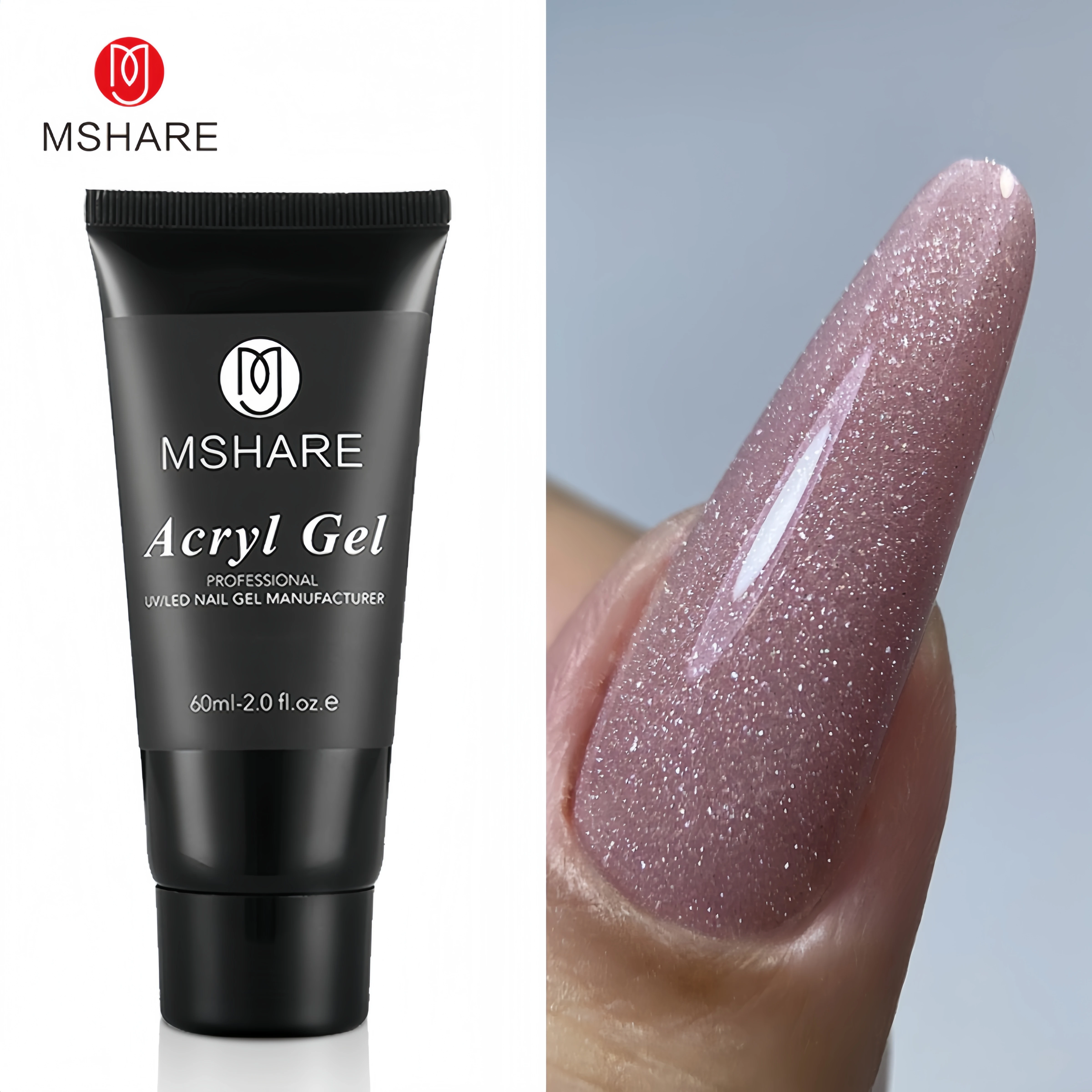 

MSHARE TPO Free Glitter Poly Nails Acryl Gel 60ml Builder UV Led Acrylgel Nails Extensions Acrylic Gel