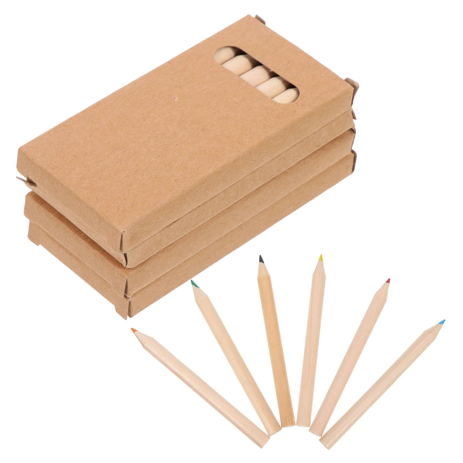 

4 Boxes Pencil Kids Accessories Convenient Pencils Cases Multifunction Wooden Daily Graffiti Child for Children