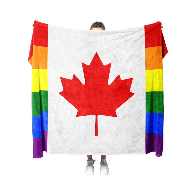 Aertemisi Canada LGBT Rainbow Pride Pet Blanket for Small Medium Large Dog Cat Puppy Kitten Couch Sofa Decor