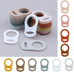 5pcs Food Grade BPA Free Silicone Adapter Rings Holder for Button Style Dummy Nipple Baby Pacifier Soother Teething Ribbon Clip