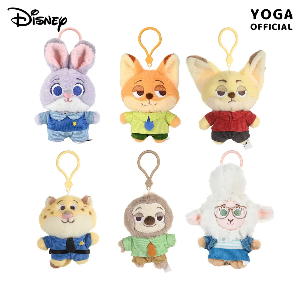 

Kawaii Disney Zootopia Judy Hopps Plush Toys Keychain Nick Wilde Anime Peripheral Soft Stuffed Doll Girl Birthday Creative Gift
