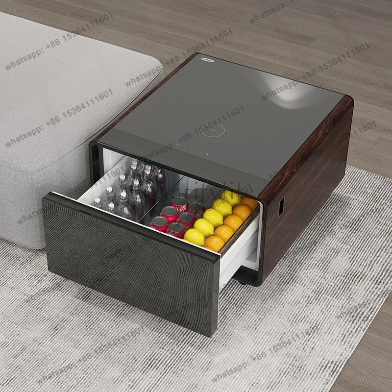 Outdoor Side Table Drawer Wine Beverage Storage Cooler Refrigerator Waterproof Smart Coffee Table