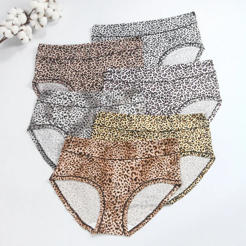 6Pcs/Set High Waist Russia Leopard Print Panties for Women  Underwears Sets Comfortable Soft Plus Size 7XL Briefs  Intimates