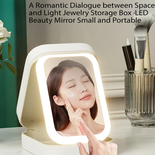 Imagen 2 del producto Neceser con espejo cosmético LED específico para viajes | Maquillaje de diseño portátil transparente y perfecto para el maquillaje diario.