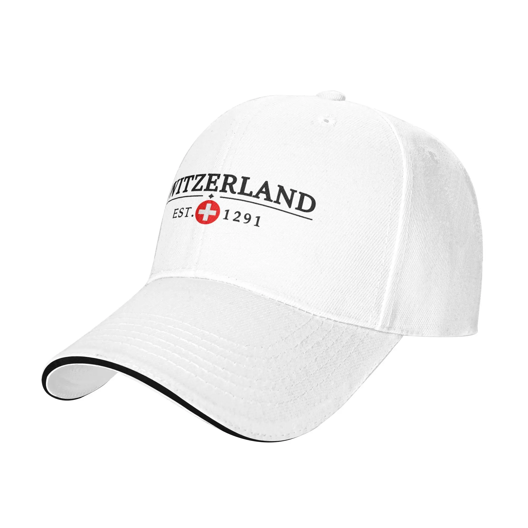 Switzerland 1291 Swiss Flag Euro Sandwich Cap Unisex Vintage Baseball Caps Europe Washable Sports All seasons Hat Adult