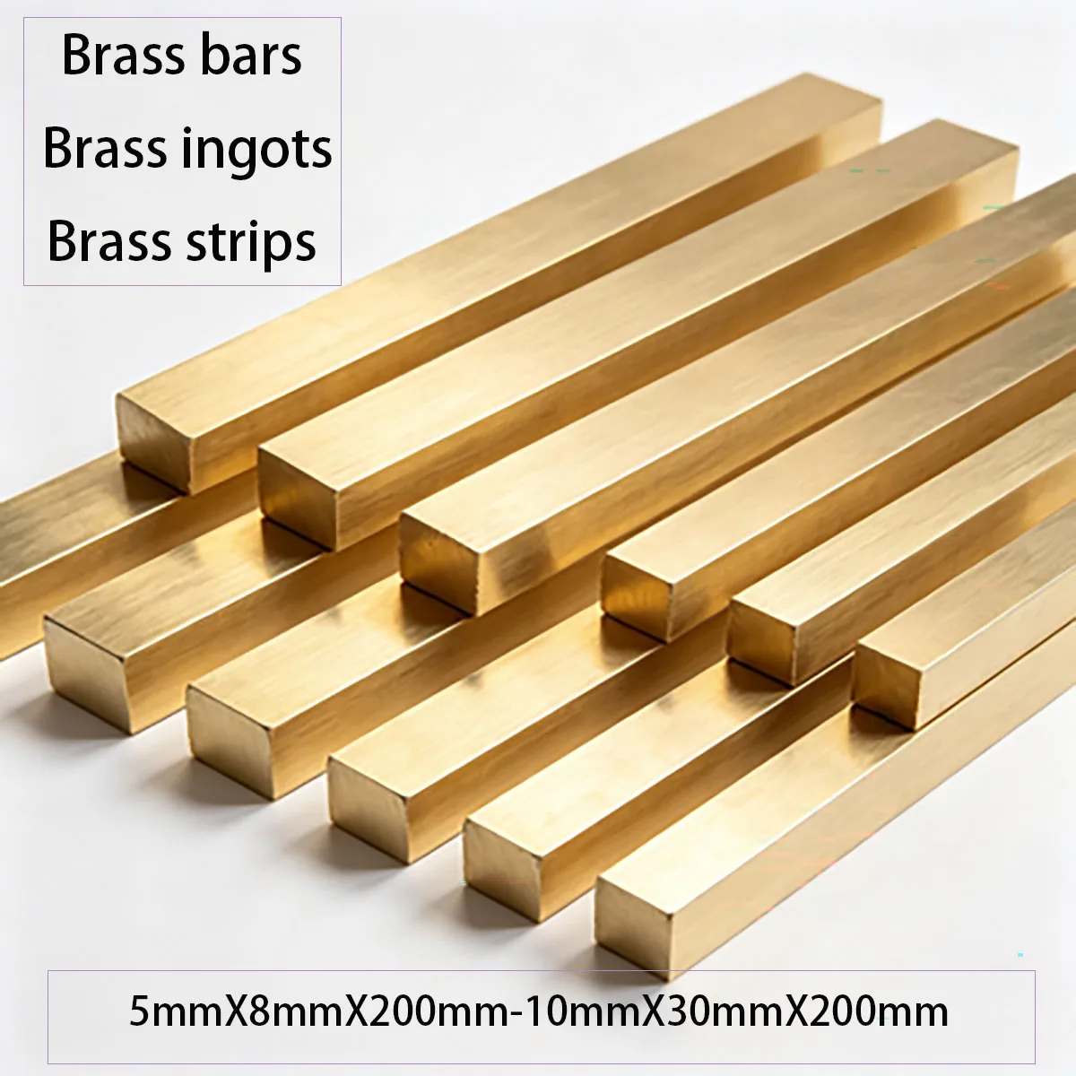H59 Brass Square Bar Flat Strip Solid Brass Block 5-25mm Free Cut