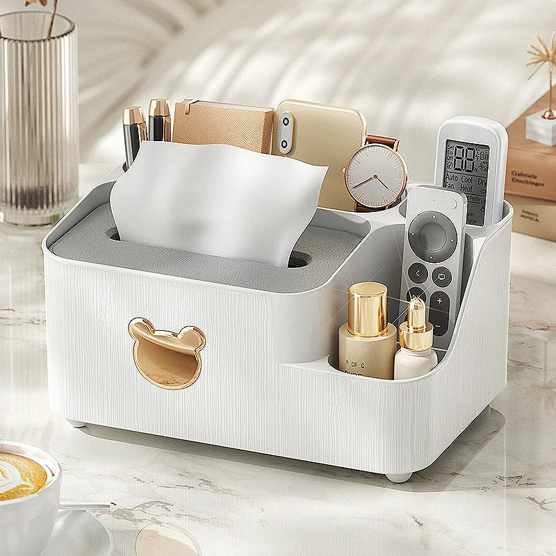 Light Luxury Multifunctional Napkin Box Household Living Room Tissue Box Desktop Paper Extraction Coffee Table Remote Storage Fa