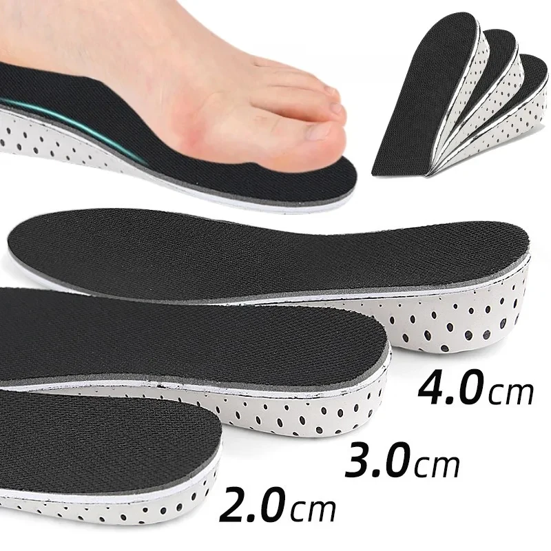 1Pair Height Increase Insole for Feet 2cm 3cm 4cm Variable Height Shoes Insoles Men Women Air Shock Absorbing Shoe Pads